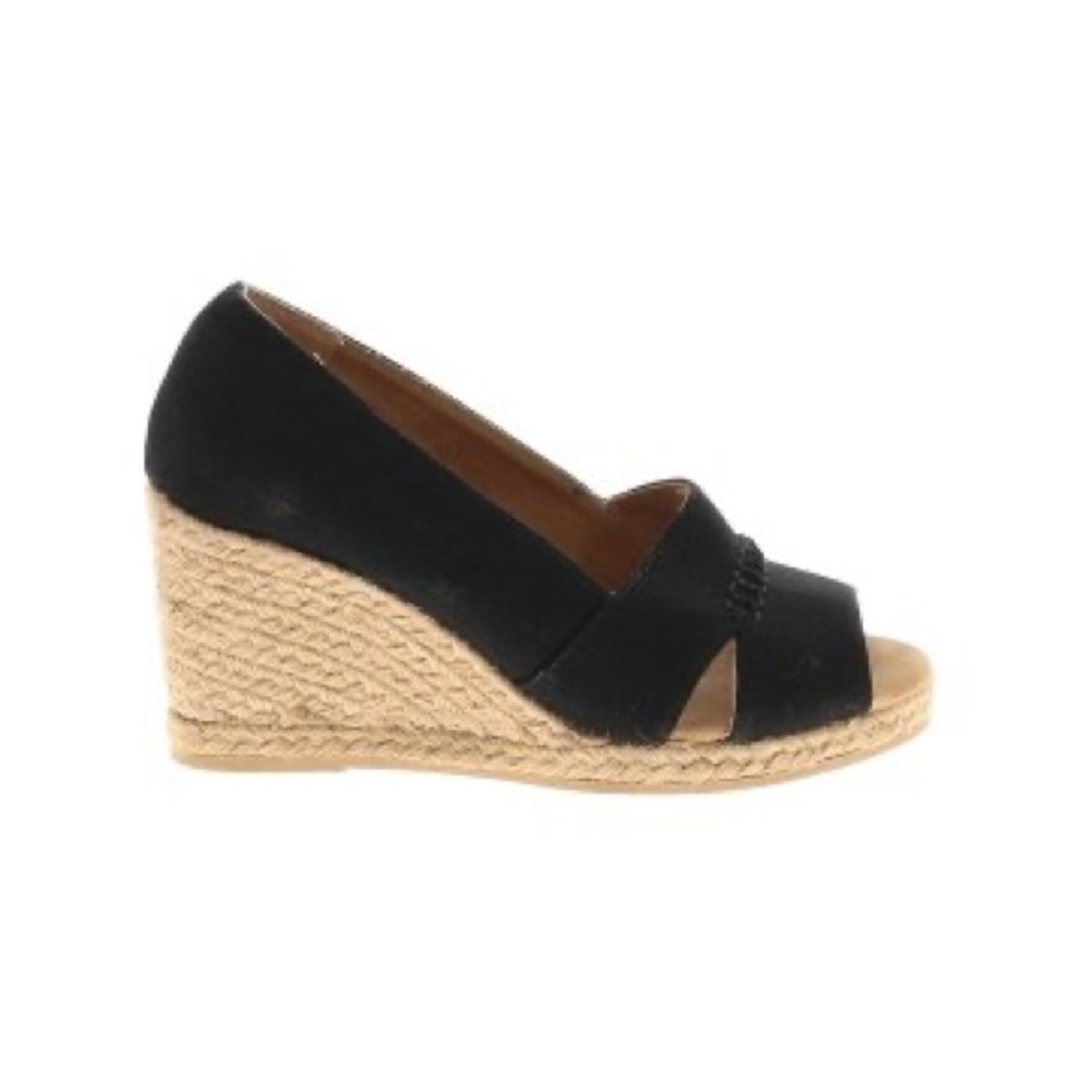 G.H. Bass & Co. black canvas black wedges 7.5 - Picture 2 of 7